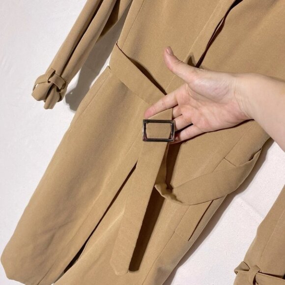 Vintage Rico Salandanan Tan Long Blazer Light Jacket M - Picture 9 of 14